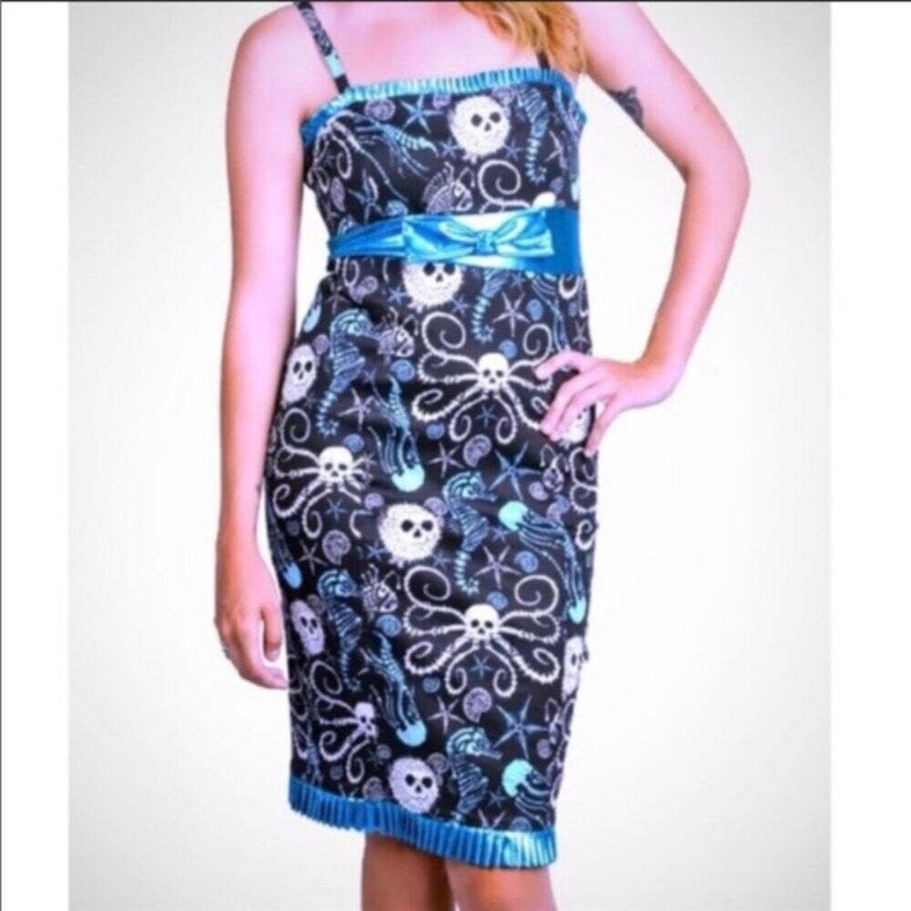 Too Fast Melody Flipper Dress Blue Black NWT